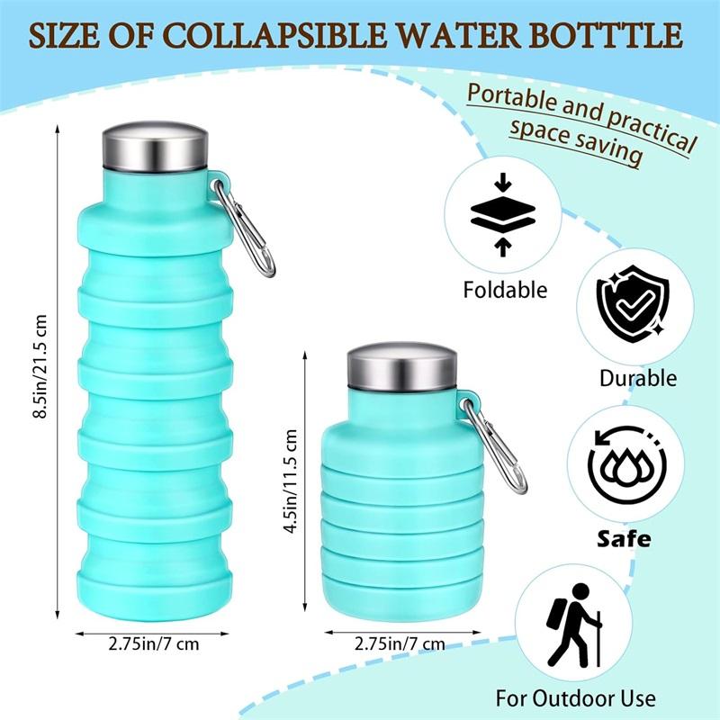 Water Bottle - Collapsible with Clip BPA Free
