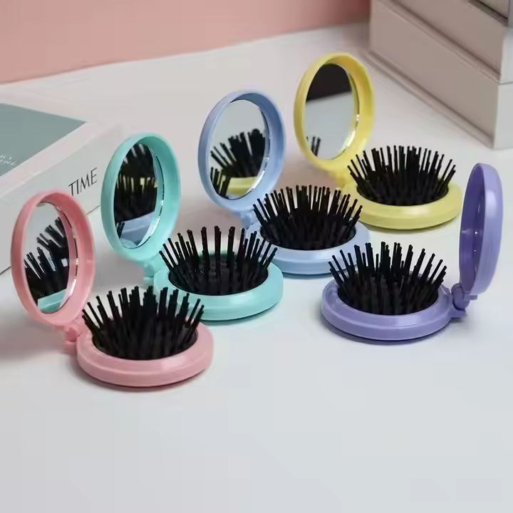 Foldable Mirror plus Hairbrush